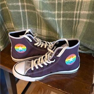 Converse all star custom embroidered stars Purple Sneakers